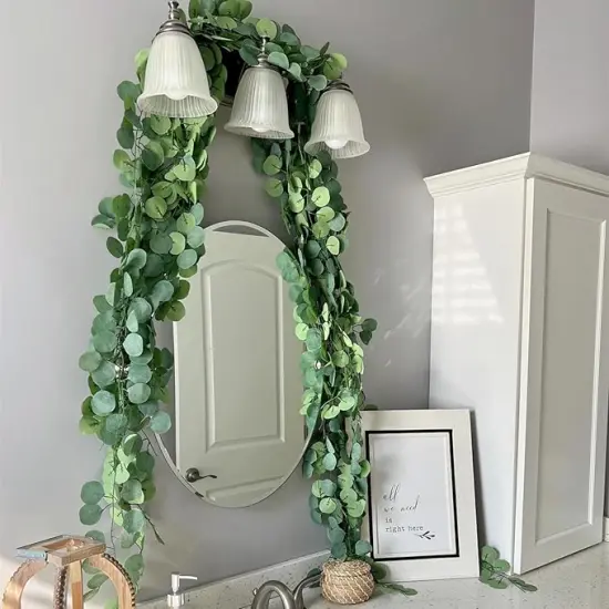 36Pcs Eucalyptus Garland,Artificial Eucalyptus Leaves Table Greenery Garland Wreath Vines for Wedding Party Table Fireplace Bedroom Wall Decor {5}