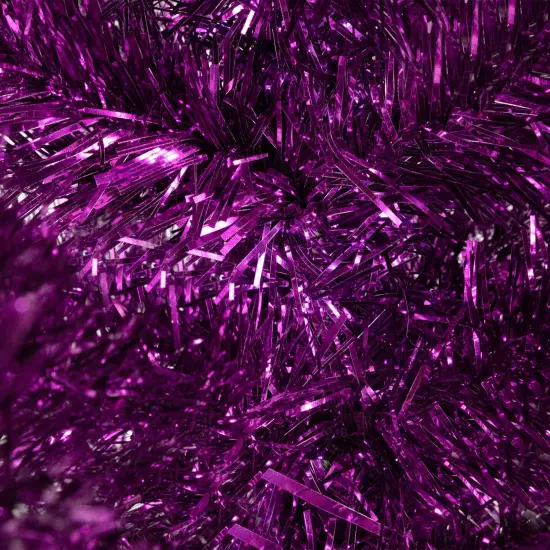 Northlight Artificial Tinsel Christmas Tree - 7' - Purple - Unlit {6}