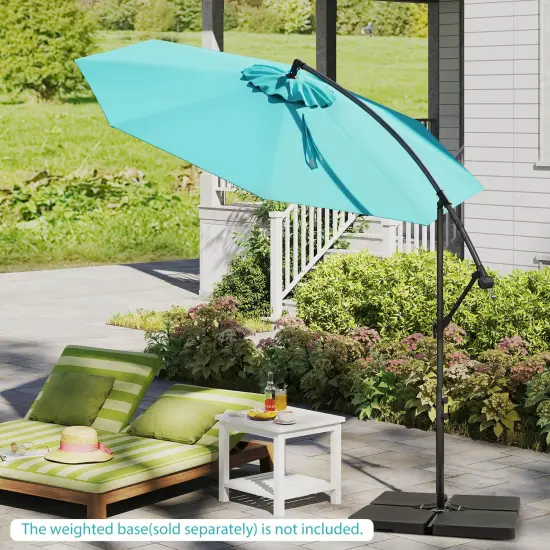 Costway10 FT Patio Offset Umbrella w/8 Ribs Cross Base Tilt {6}