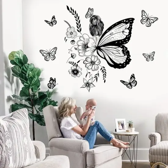 Inspirational Wall Art Positive Quotes Wall Decor Motivational Wall Decals Saying Quotes Wall Stickers Peel and Sticker Wall Decoration Flower Vine Butterfly Wall Sticker for Bedroom Living Room Home {5}