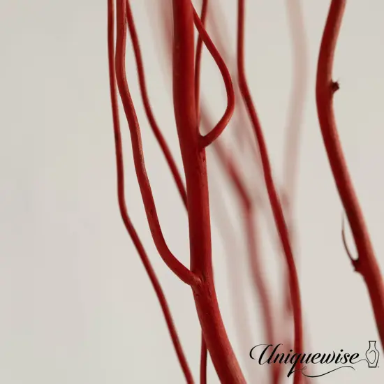 Uniquewise 12pc 59" Natural Dried Willow Twigs - Ideal Sticks for DIY Crafts Decorative Stems Floral Arrangements Floor Vase Fillers Wedding Centerpieces Event Decorations and Home D&eacute;cor Accents, Red {6}