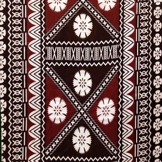 1 Yard Fijian Tapa Polyester Fabric, 36in L x 56in W Inspired Textile Golden Brown {6}