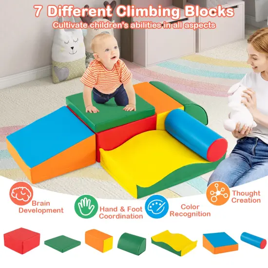Multi-Color PU Leather Climbing Blocks Set with EPE Foam for Kids&rsquo; Play {6}