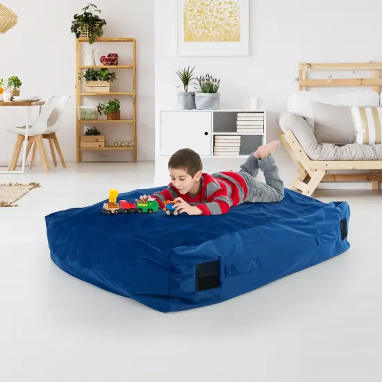 Soft Foam Sensory Crash Pad for Kids with Washable Velvet Cover Blue {1}
