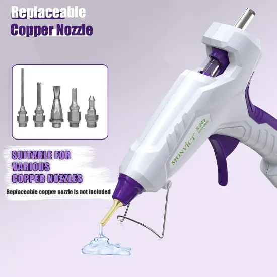 Full Size Hot Glue Gun with 60/100W and On/Off Switch, Dual Temp Heavy Duty Industrial Hot Melt Glue Gun with 15 Hot Glue Sticks (7/16") and 3 Finger Protectors for Craft, DIY and Repairs Visit the MONVICT Store {4}