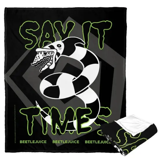 Warner Brothers Beetlejuice Silk Touch Throw Blanket Say It Three Times {2}