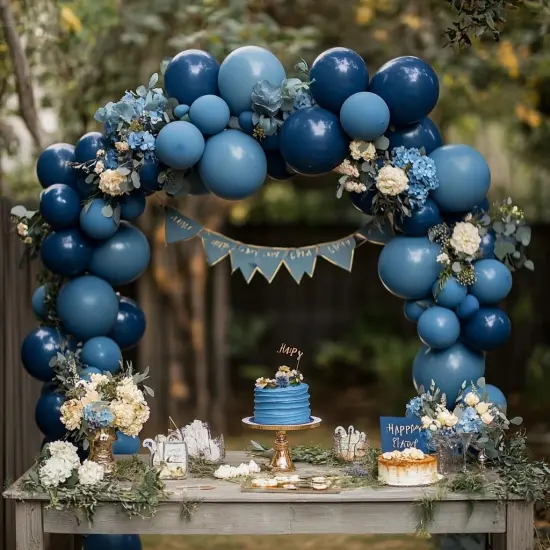 Navy Blue Latex Party Balloons, 100 Pack 12 inch Round Helium Navy Balloons for Wedding Graduation Birthday Party Backdrop Decorations {4}