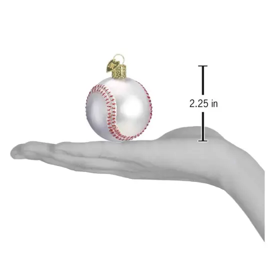 Old World Christmas 2.0 Inch Baseball Christmas Tree Ornament , Sports America Pastime White {2}