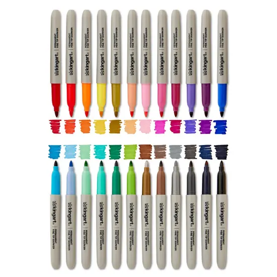 KINGART&reg; Permanent Fine Tip Markers 24 Colors {2}