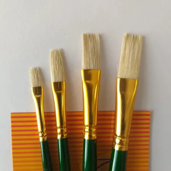 Kolos Set of paint brushes 7066. Bristle Flat. 4pc. {2}