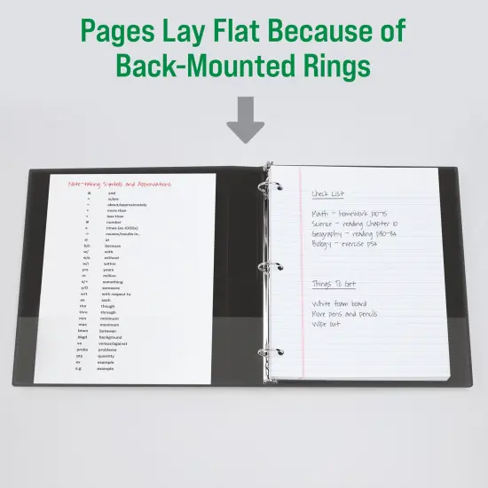 Office Essentials Economy View 3 Ring Binders, 1.5" Round Rings, 2.1" Spine, 275-Sheet Capacity, Black Binders (4-Pack of 03129) {6}