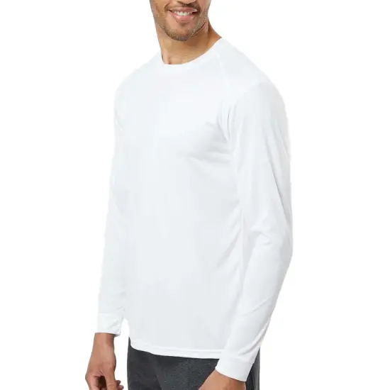Paragon Long Islander Performance Long Sleeve T-Shirt, Ultra Polyester Dry Fit Multicolor Men&rsquo;s Tee White {2}