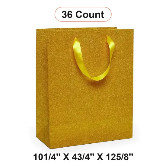 Glitter Grain Euro Totes 10 1/4'' x 4 3/4'' x 12 5/8'' for Stylish Packaging Gold {1}