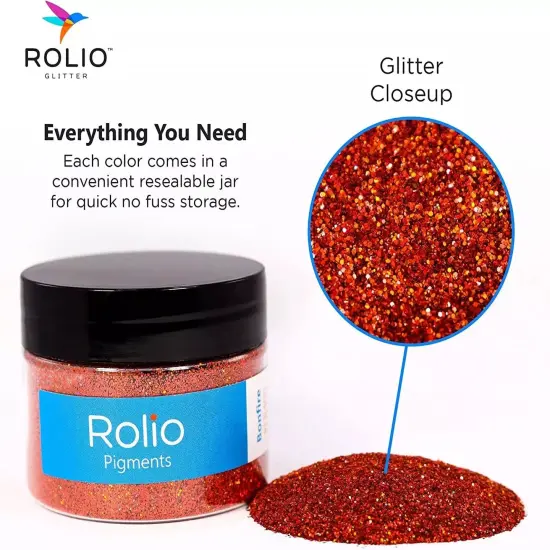 Rolio - 1 Jar Vibrant Holographic Glitter (Bonfire) - 1 oz {2}