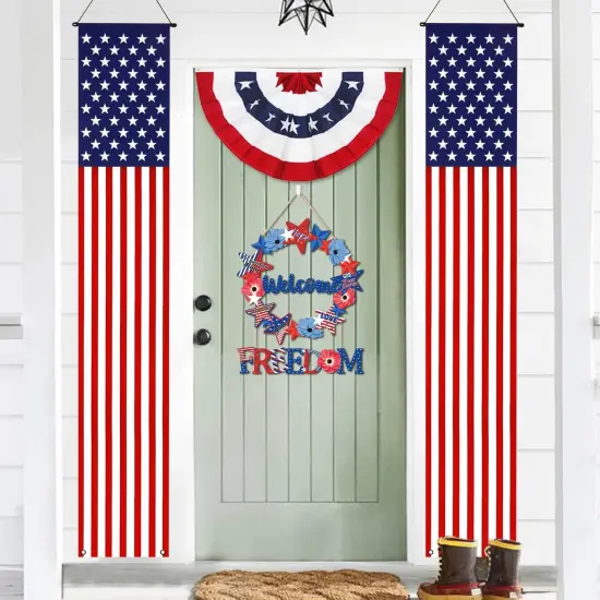 2pcs Patriotic Welcome Sign American 4th of July {4}