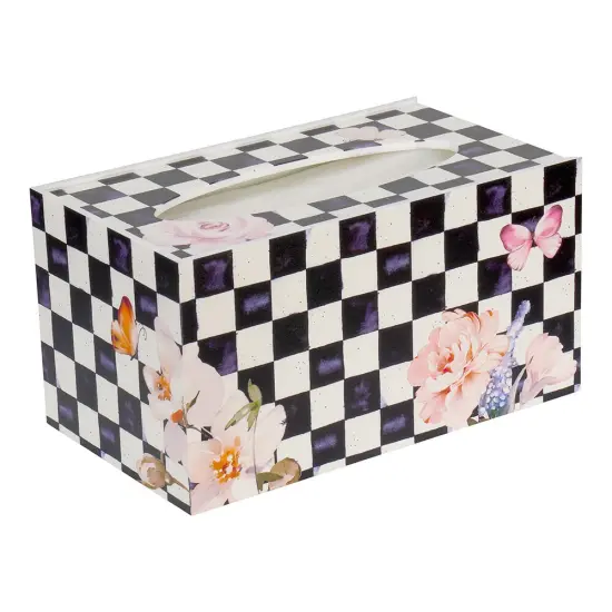 Black Chic Checkered Tissue Box {1}