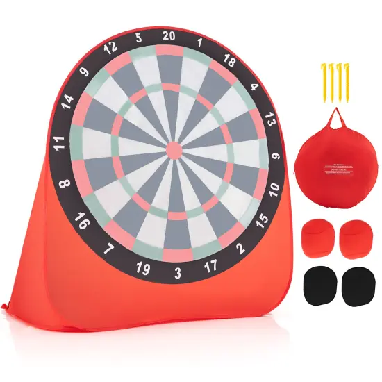 Portable Giant Kick Dartboard Soccer Game Includes Sticky Balls and Carry Bag for Kids and Adults Black {8}