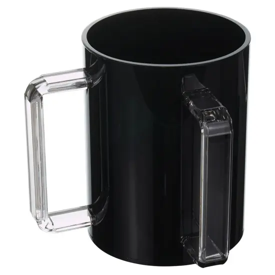 Lucite Wash Cup Black WithClear Handle {2}
