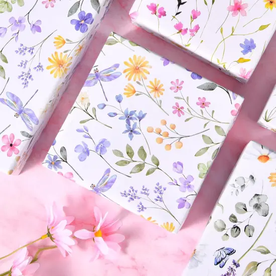 8 Sheets Wildflower Wrapping Paper for 20 x 28 Inches {4}