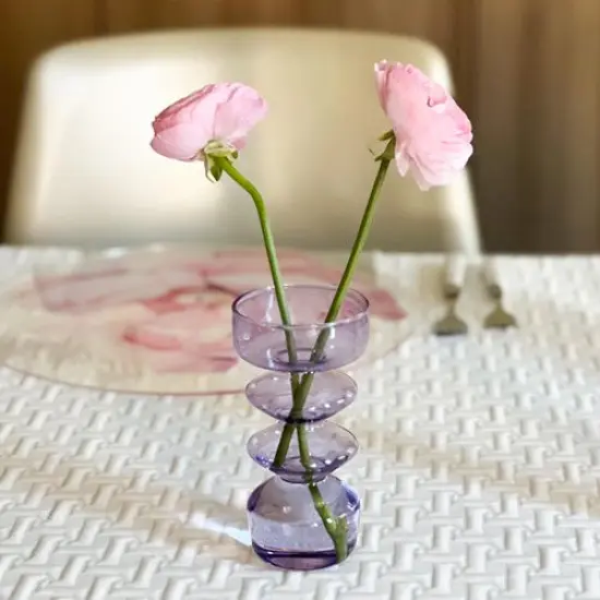 Tiered Glass Vase Purple {5}