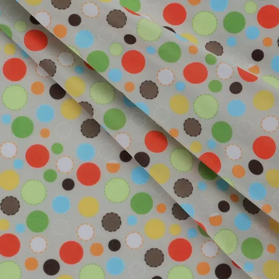 Mook Fabrics Multi Dot Printed PUL Fabric [60 in. Wide] - By The Yard Beige {2}