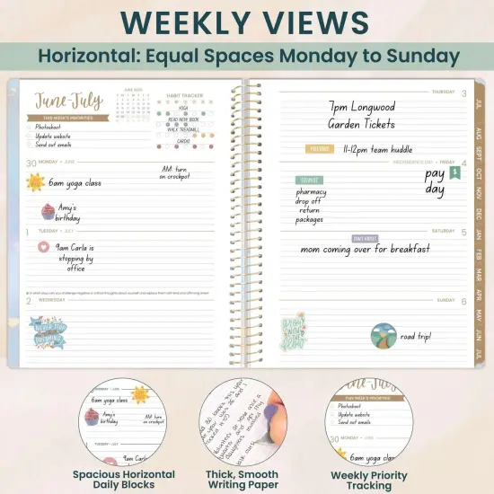 bloom daily planners 2025-26 Academic Planner, Soft Cover, 8.5" x 11", Iridescent Opal {4}