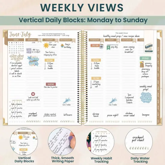 bloom daily planners 2025-26 Academic Planner Vision Planner, 7.5" x 9", Spread Kindness Like Wildflowers {4}