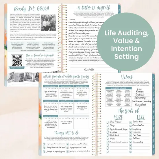 bloom daily planners 2025-26 Academic Planner, Soft Cover, 5.5" x 8.25", Painted Peonies {6}