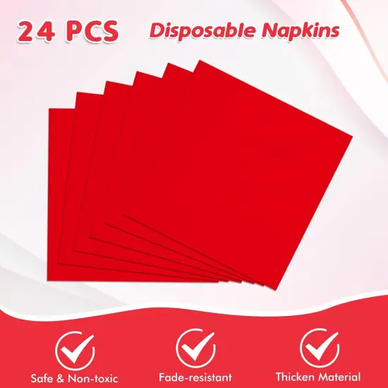 49Pcs Red Birthday Party Decorations Red Party Supplies Set Include Plates Napkins and Tablecloth, Red Dessert Plates,Disposable Cake Plates Red Tableware for Birthday Wedding Graduation Party {4}