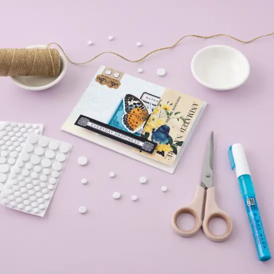 Sticky Thumb Dimensional Adhesive Foam 275/Pkg-White Dots, Assorted Sizes {6}