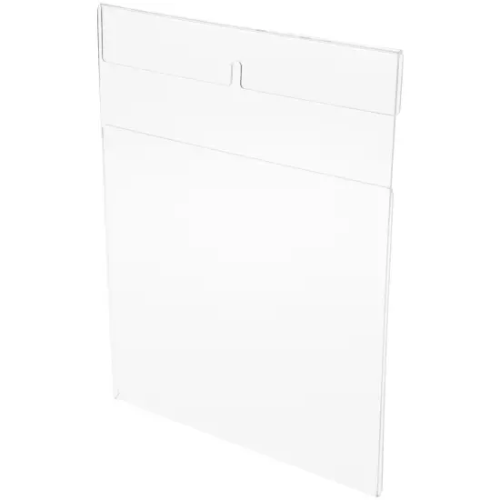 Plymor Clear Acrylic Top-Fold Literature Sign Holder Frame (Wall Mount), 8.5" W x 11" H {1}