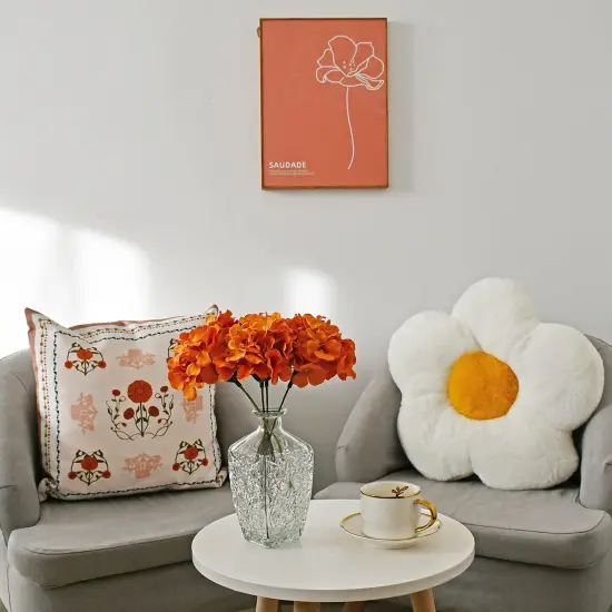 Orange Silk Hydrangea Flowers &ndash; Artificial Centerpiece for Wedding & Home Decor {5}
