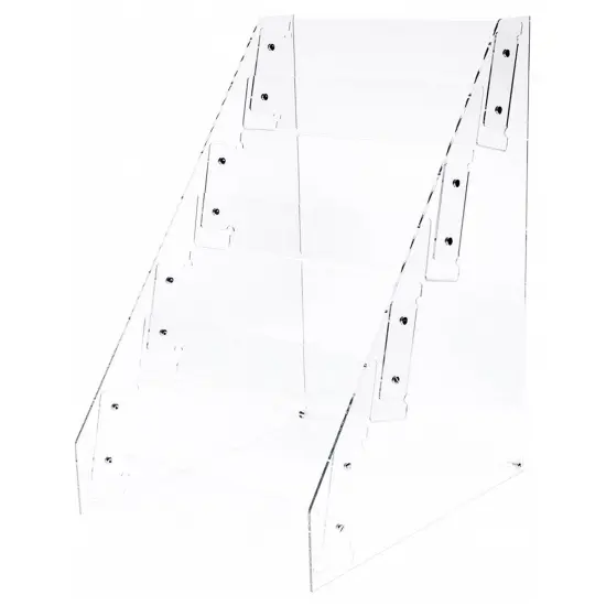 Plymor Clear Acrylic 4-Level Tilted Card Display Rack {1}