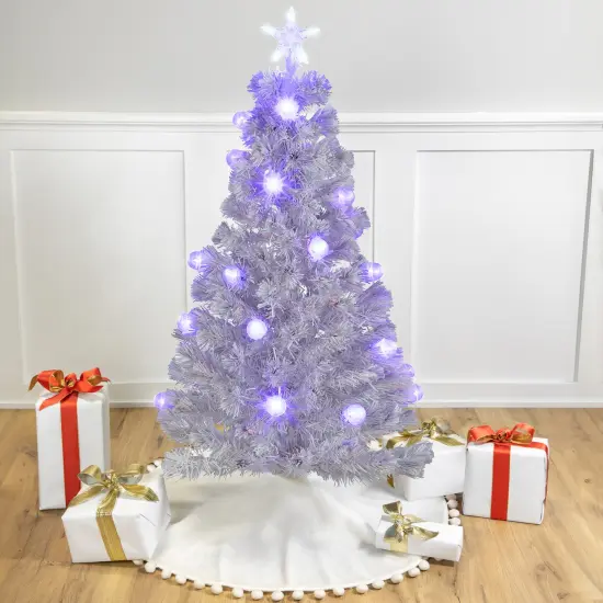 Northlight Pre-Lit Medium Color Changing Fiber Optic Artificial Christmas Tree - 4' - White - Blue LED Lights {1}