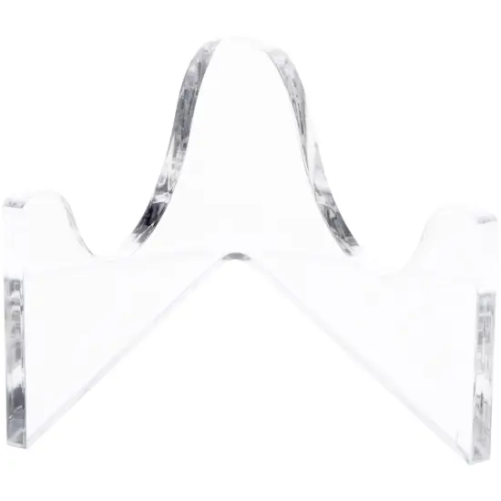 Plymor Clear Acrylic Low-Profile Curved Display Easel for Geode, Mineral or Crystal Cluster, 1.25" H x 2.5" W x 2.375" D {1}