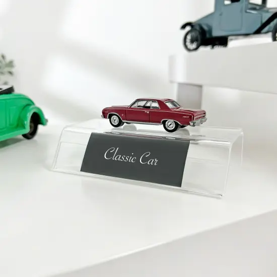 Plymor Clear Acrylic Sign-Holder Display Riser, 1.25" H x 5" W x 2.75" D (1/8" thick) (1" x 5" Sign) {3}