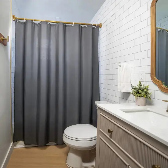 Americanflat 71x74 Solid Grey Shower Curtain - Water Resistant - Polyester Fabric {6}