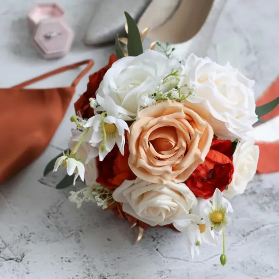 Burnt Orange Wedding Bouquets {2}