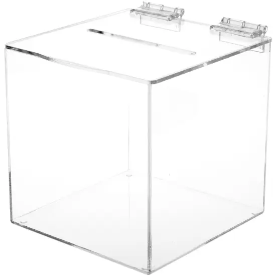 Plymor Clear Acrylic Ballot / Collection / Donation Box, 6" W x 6" D x 6" H {1}