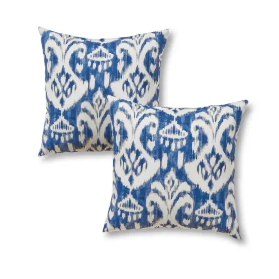 Outdoor 17 x 17 in. Square Throw Pillow (2-Pack) Azule {1}
