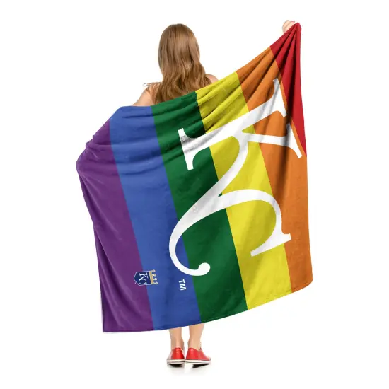 MLB Pride Series Silk Touch Sherpa Throw Blanket 50×60 Inches Kansas city royals {2}