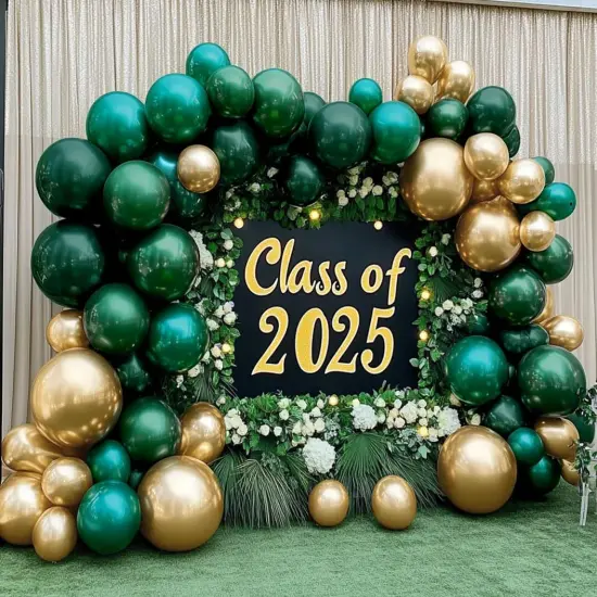 Emerald Green Gold Balloons Garland Double Stuffed Dark Green Metallic Gold Balloons Hunter Forest Green Gold Balloons Arch Kit for Birthday Baby Shower Wedding Christmas Jungle Party Decorations {4}