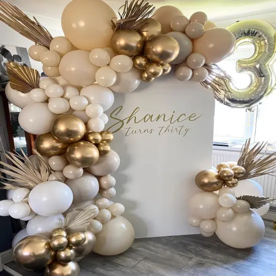 Sand White and Gold Balloon Arch Kit, White Nude Neutral Beige Metallic Gold Different Size Balloons for Boho Wedding Baby Bridal Shower Engagement Birthday Party Decorations Backdrop {3}