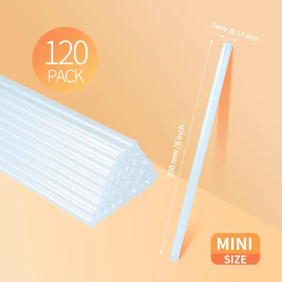 Mini hot Glue Gun Sticks &ndash; 120 Pcs Clear hot Glue Sticks Dia 0.27&rdquo; x 8&rdquo; Long Mini Glue Stick, All-Purpose Glue Sticks Bulk for Crafting, Scrapbooking & More - Compatible with Most Glue Guns {2}
