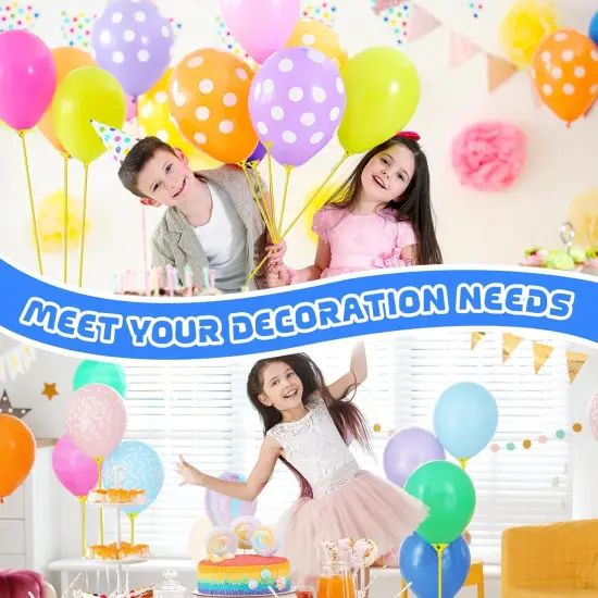 50 Pieces Plastic Balloon Sticks 13 inch Reusable Balloon Holder and Cup for Birthday Graduation Prom Wedding Anniversary Party Decoration Supplies (Yellow) {5}