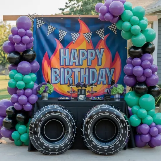 Black Purple Green Balloon Arch Kit, Star Foil Balloons for Kids Boy Monster Theme Birthday Decorations Baby Shower Wedding Anniversary Engagement Graduation Celebrations Party Supplies {3}