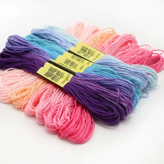 Friendship Bracelet String 50 Skeins Rainbow Color Embroidery Floss {3}