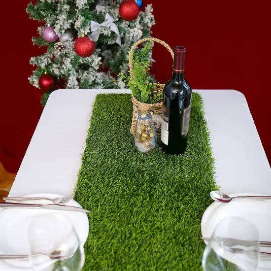 Artificial Grass 14 x 108 inch Table Runner, Perfect for Spring, Fall Holidays, Parties, Catered Presentations, Baby Showers, Birthdays, Candy Buffets, Restaurant Decoration, Dessert Tables, Wedding {4}