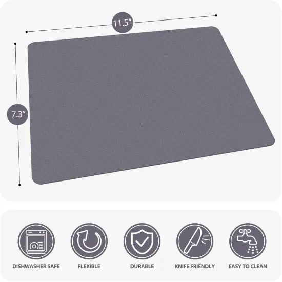 Small Flexible Plastic Cutting Boards for Kitchen Set of 3, Non Slip Cutting Mats for Meat, Mini Cutting Board Mats, BPA Free, Dishwasher Safe, 7.3x11.5" {3}