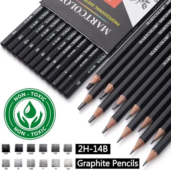 Drawing Sketching Pencils Set, 12 Pack Graphite Pencils(14B - 2H), Ideal for Drawing Art, Sketching, Shading, Artist Pencils for Beginners & Pro Artists {3}